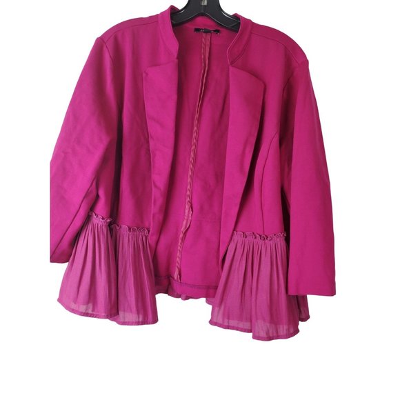 torrid Jackets & Blazers - Torrid Pink Pleated Open Front Blazer Size 2 (18/20 US) Career Date Night GUC
